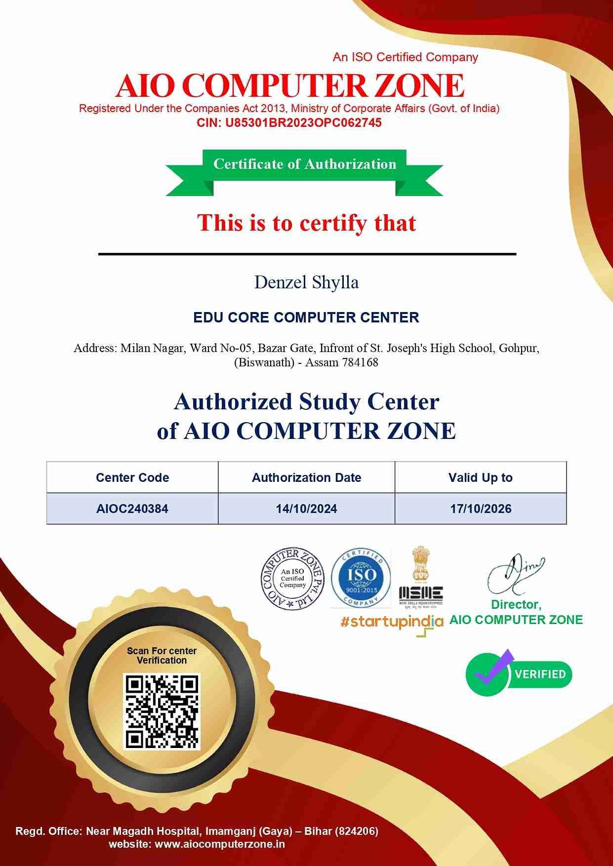Authorizations Certificate 